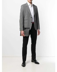 Мужской черный кожаный мужской клатч с принтом от Jimmy Choo