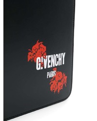 Мужской черный кожаный мужской клатч с принтом от Givenchy