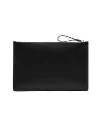 Мужской черный кожаный мужской клатч с принтом от Valentino