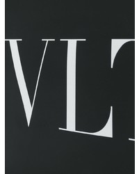 Мужской черный кожаный мужской клатч с принтом от Valentino