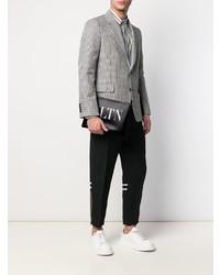 Мужской черный кожаный мужской клатч с принтом от Valentino