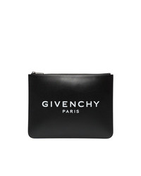 Мужской черный кожаный мужской клатч с принтом от Givenchy