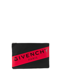 Мужской черный кожаный мужской клатч с принтом от Givenchy