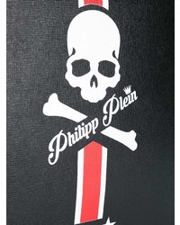 Мужской черный кожаный мужской клатч с принтом от Philipp Plein