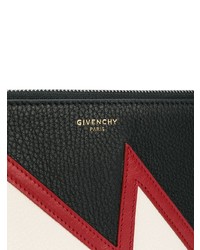 Мужской черный кожаный мужской клатч с принтом от Givenchy
