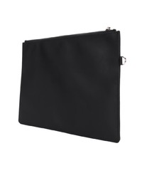 Мужской черный кожаный мужской клатч с принтом от Philipp Plein