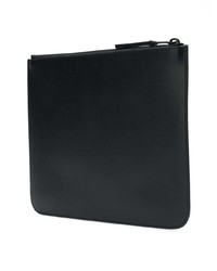 Мужской черный кожаный мужской клатч с принтом от Neil Barrett