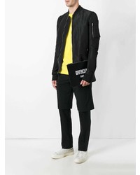 Мужской черный кожаный мужской клатч с принтом от Givenchy