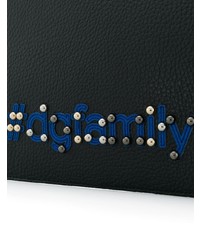 Мужской черный кожаный мужской клатч с принтом от Dolce & Gabbana