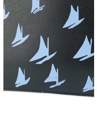 Мужской черный кожаный мужской клатч с принтом от Marni