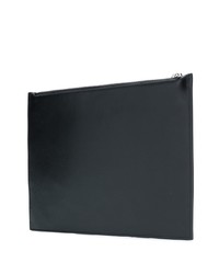 Мужской черный кожаный мужской клатч с принтом от Alexander McQueen