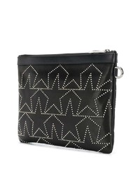 Мужской черный кожаный мужской клатч с принтом от Jimmy Choo