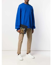 Мужской черный кожаный мужской клатч с принтом от Kenzo