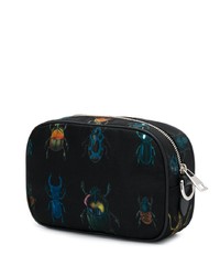 Мужской черный кожаный мужской клатч с украшением от Alexander McQueen