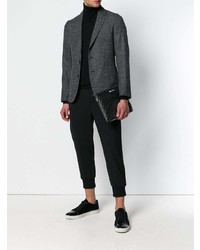 Мужской черный кожаный мужской клатч с украшением от Jimmy Choo