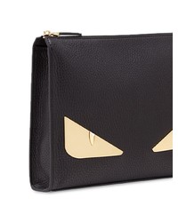 Мужской черный кожаный мужской клатч от Fendi