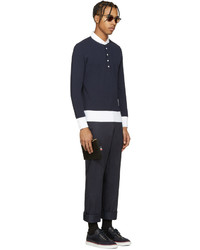 Мужской черный кожаный мужской клатч от Thom Browne