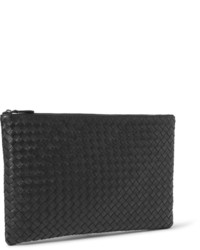 Мужской черный кожаный мужской клатч от Bottega Veneta