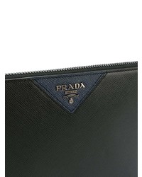 Мужской черный кожаный мужской клатч от Prada