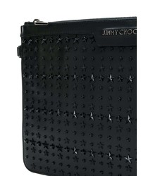 Мужской черный кожаный мужской клатч от Jimmy Choo