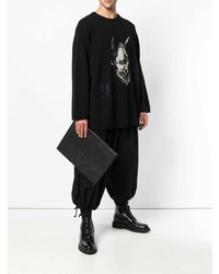 Мужской черный кожаный мужской клатч от Uma Wang