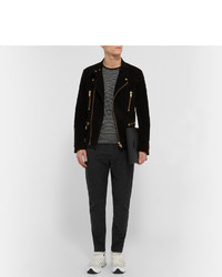 Мужской черный кожаный мужской клатч от Lanvin