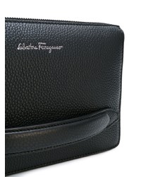 Мужской черный кожаный мужской клатч от Salvatore Ferragamo