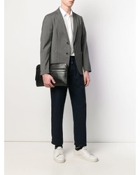 Мужской черный кожаный мужской клатч от Bottega Veneta