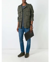 Мужской черный кожаный мужской клатч от Valextra