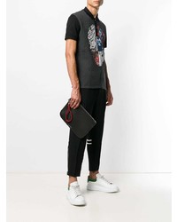 Мужской черный кожаный мужской клатч от Alexander McQueen