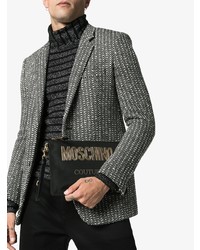 Мужской черный кожаный мужской клатч от Moschino