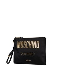 Мужской черный кожаный мужской клатч от Moschino