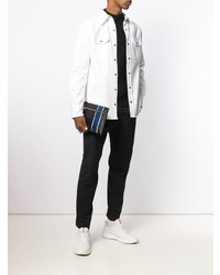 Мужской черный кожаный мужской клатч от Prada