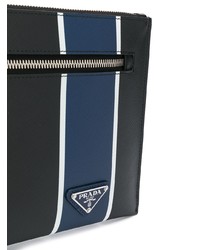 Мужской черный кожаный мужской клатч от Prada