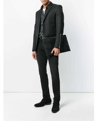 Мужской черный кожаный мужской клатч от Saint Laurent