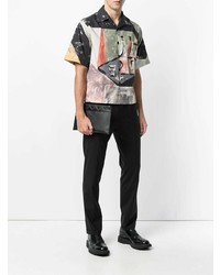 Мужской черный кожаный мужской клатч от Prada