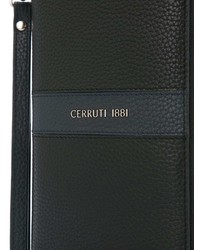 Мужской черный кожаный мужской клатч от Cerruti 1881