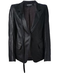 Женский черный кожаный пиджак от Ann Demeulemeester