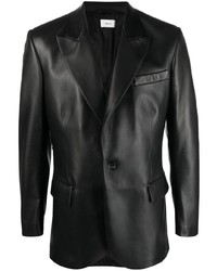 Мужской черный кожаный пиджак от Bally