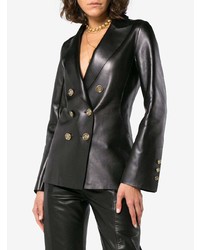 Женский черный кожаный пиджак от Off-White