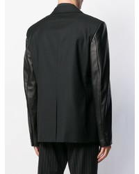Мужской черный кожаный пиджак от John Richmond