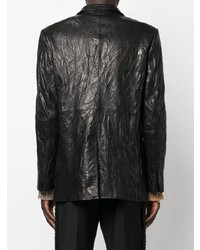 Мужской черный кожаный пиджак от Acne Studios