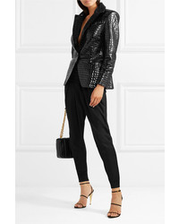 Женский черный кожаный пиджак от Tom Ford