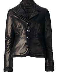 Женский черный кожаный пиджак от DSquared