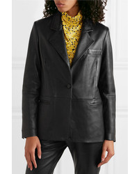 Женский черный кожаный пиджак от Golden Goose Deluxe Brand