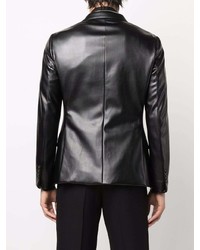 Мужской черный кожаный пиджак от Reveres 1949