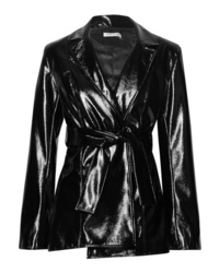 Женский черный кожаный пиджак от Georgia Alice