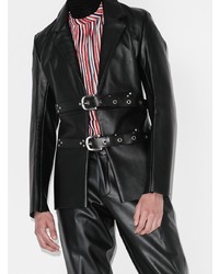 Мужской черный кожаный пиджак от Tokyo James