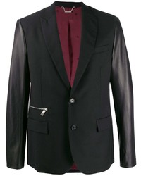 Мужской черный кожаный пиджак от John Richmond
