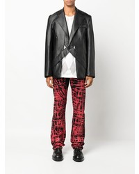 Мужской черный кожаный пиджак от AV Vattev